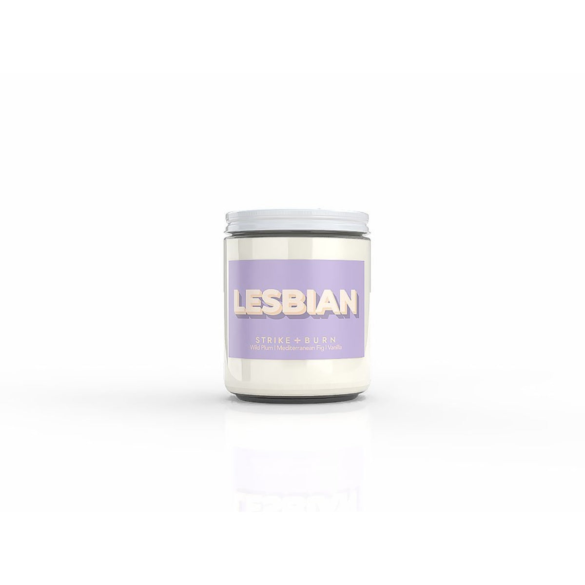 STRIKE & BURN LESBIAN WILD PLUM  MEDITERRANEAN FIG  AND VANILLA CANDLE